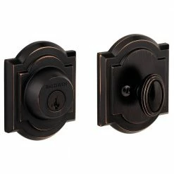 Baldwin Prestige Single Cylinder Venetian Bronze Arched Deadbolt Featuring SmartKey Security -Baldwin Sales Store baldwin deadbolts 380 arb 11p smt cp rcal c3 1000