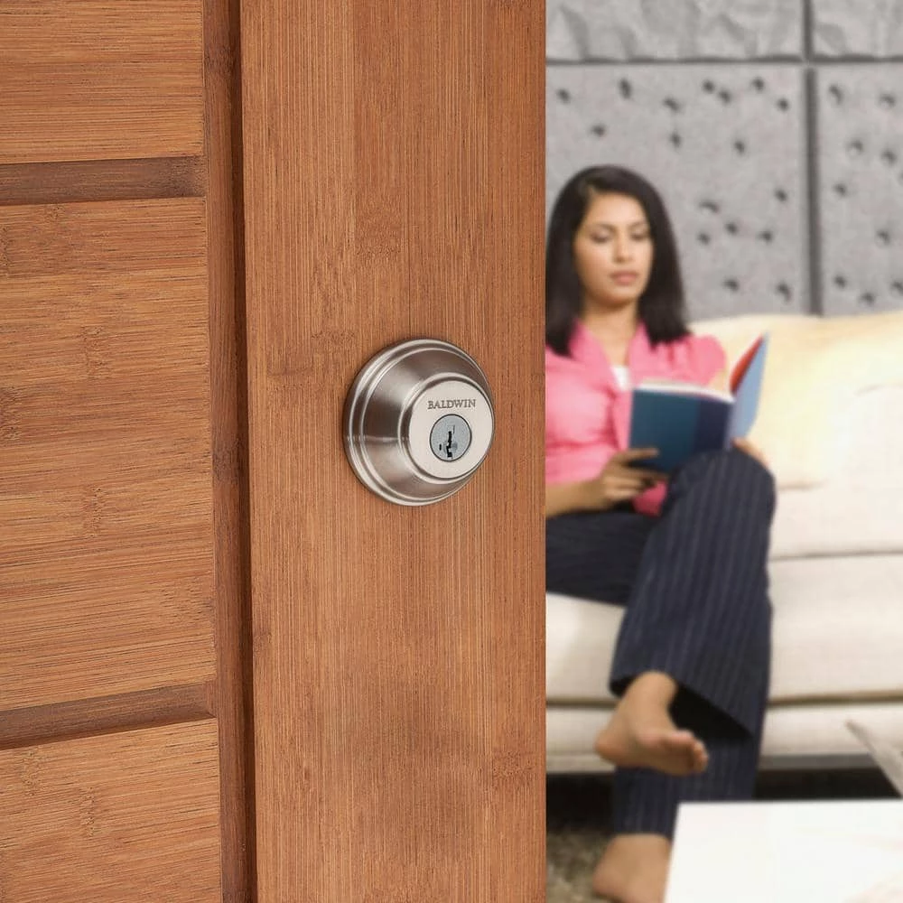Baldwin Prestige Satin Nickel Single Cylinder Round Deadbolt Featuring SmartKey Security 9 Baldwin Prestige Satin Nickel Single Cylinder Round Deadbolt Featuring SmartKey Security - Image 7