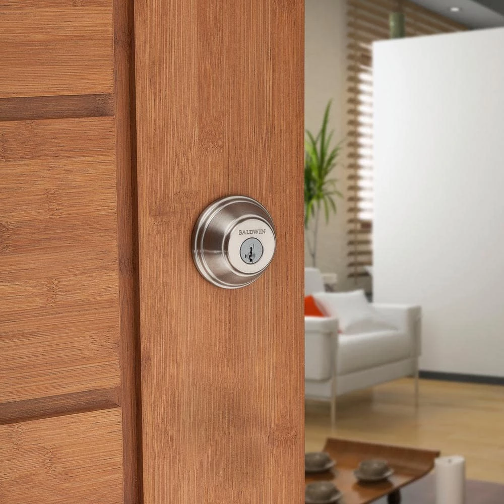Baldwin Prestige Satin Nickel Single Cylinder Round Deadbolt Featuring SmartKey Security 8 Baldwin Prestige Satin Nickel Single Cylinder Round Deadbolt Featuring SmartKey Security - Image 6