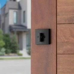 Baldwin Prestige Spyglass Matte Black Square Single Cylinder Deadbolt Featuring SmartKey Security -Baldwin Sales Store baldwin deadbolts 380sdb514smtcpr 66 1000