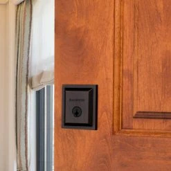 Baldwin Square Venetian Bronze Low Profile Single Cylinder Deadbolt Featuring SmartKey Security -Baldwin Sales Store baldwin deadbolts 380slb11psmtcpr 4f 1000