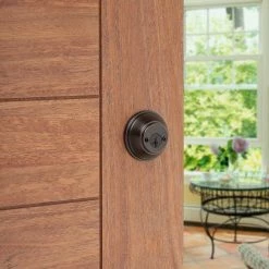 Baldwin Prestige Venetian Bronze Double Cylinder Round Deadbolt with Microban Antimicrobial Technology -Baldwin Sales Store baldwin deadbolts 385 rdb 11p smt cp rcal 1f 1000