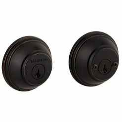 Baldwin Prestige Venetian Bronze Double Cylinder Round Deadbolt with Microban Antimicrobial Technology