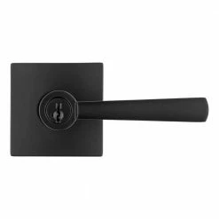 Baldwin Prestige Spyglass Matte Black Entry Door Handle Featuring SmartKey Security with Microban Antimicrobial Technology -Baldwin Sales Store baldwin entry door handles 354splsqr514smt 44 1000