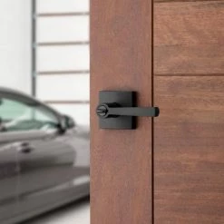 Baldwin Prestige Spyglass Matte Black Entry Door Handle Featuring SmartKey Security with Microban Antimicrobial Technology -Baldwin Sales Store baldwin entry door handles 354splsqr514smt 66 1000