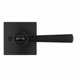 Baldwin Prestige Spyglass Matte Black Entry Door Handle Featuring SmartKey Security with Microban Antimicrobial Technology -Baldwin Sales Store baldwin entry door handles 354splsqr514smt fa 1000