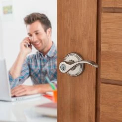 Baldwin Prestige Tobin Satin Nickel Entry Door Handle Featuring SmartKey Security -Baldwin Sales Store baldwin entry door handles 354tbl rdb 15 smt cp 6al 1f 1000