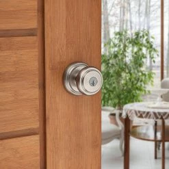 Baldwin Prestige Alcott Satin Nickel Entry Door Knob Featuring SmartKey Security -Baldwin Sales Store baldwin entry door knobs 354atk rdb 15 smt cp 6al 4f 1000