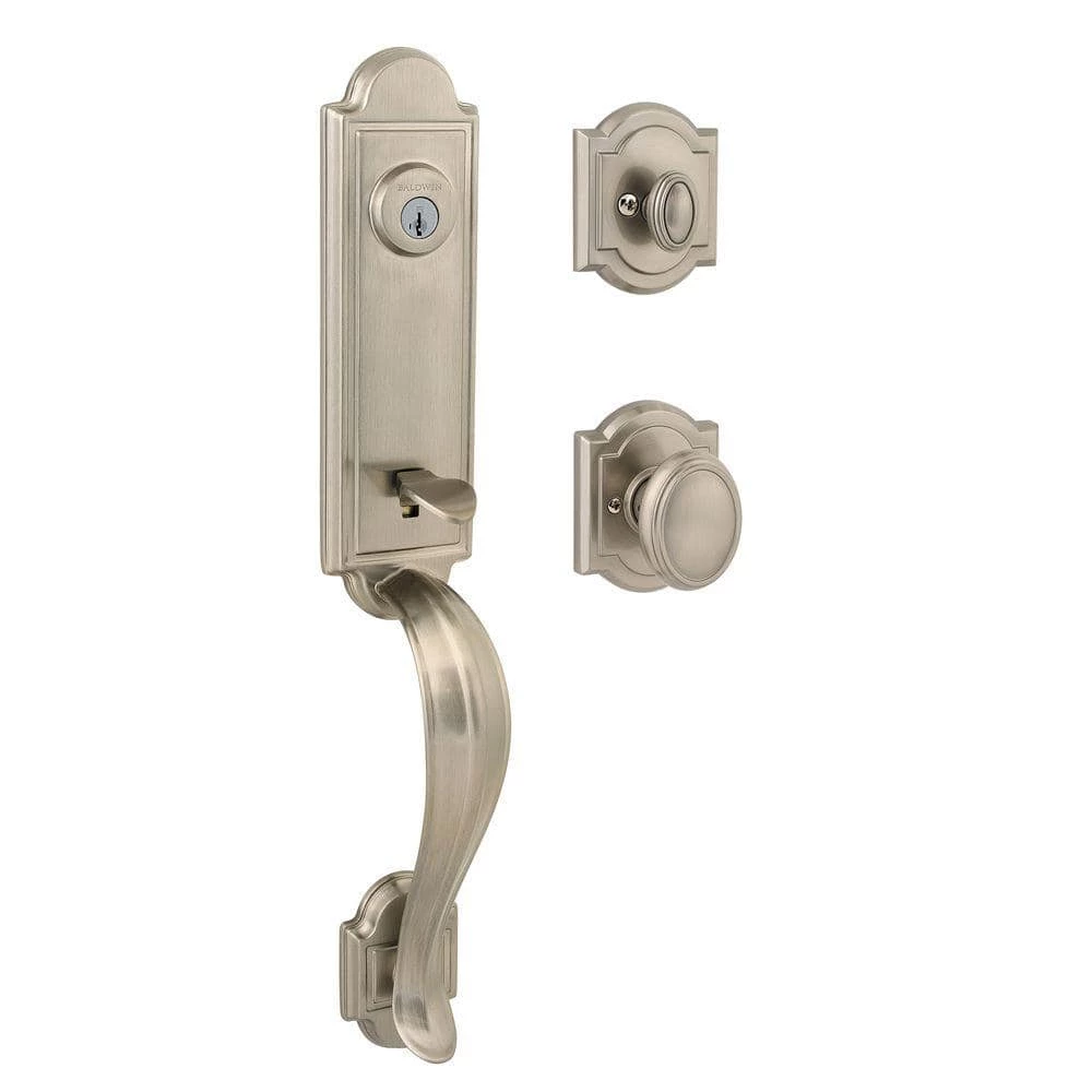 Baldwin Prestige Avendale Single Cylinder Satin Nickel Exterior Door Handleset w/ Carnaby Entry Door Knob feat SmartKey Security 3 Baldwin Prestige Avendale Single Cylinder Satin Nickel Exterior Door Handleset w/ Carnaby Entry Door Knob feat SmartKey Security