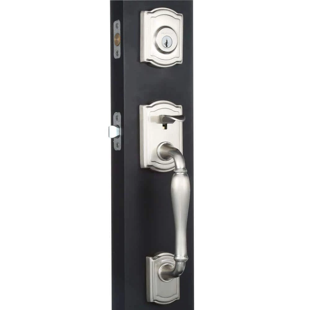 Baldwin Prestige Wesley Single Cylinder Satin Nickel Exterior Door Handleset with Alcott Entry Door Knob feat SmartKey Security 5 Baldwin Prestige Wesley Single Cylinder Satin Nickel Exterior Door Handleset with Alcott Entry Door Knob feat SmartKey Security - Image 3