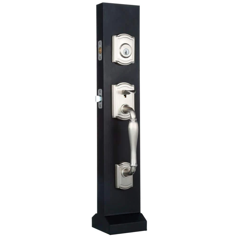 Baldwin Prestige Wesley Single Cylinder Satin Nickel Exterior Door Handleset with Alcott Entry Door Knob feat SmartKey Security 3 Baldwin Prestige Wesley Single Cylinder Satin Nickel Exterior Door Handleset with Alcott Entry Door Knob feat SmartKey Security