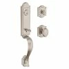 Baldwin Prestige Avendale Single Cylinder Satin Nickel Door Handleset with Arch Rose Carnaby Door Knob feat SmartKey Security -Baldwin Sales Store baldwin knob handlesets 91800 039 64 1000