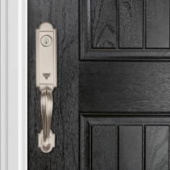 Baldwin Prestige Avendale Single Cylinder Satin Nickel Door Handleset with Arch Rose Carnaby Door Knob feat SmartKey Security -Baldwin Sales Store baldwin knob handlesets 91800 039 fa 1000