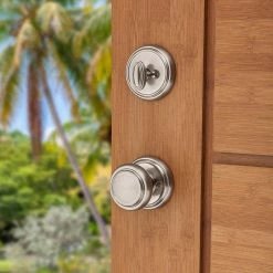 Baldwin Prestige Wesley Single Cylinder Satin Nickel Door Handleset with Alcott Door Knob Featuring SmartKey Security -Baldwin Sales Store baldwin knob handlesets 91800 042 44 1000