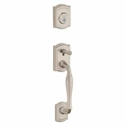 Baldwin Prestige Wesley Single Cylinder Satin Nickel Door Handleset with Alcott Door Knob Featuring SmartKey Security -Baldwin Sales Store baldwin knob handlesets 91800 042 4f 1000