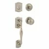 Baldwin Prestige Wesley Single Cylinder Satin Nickel Door Handleset with Alcott Door Knob Featuring SmartKey Security -Baldwin Sales Store baldwin knob handlesets 91800 042 64 1000