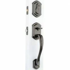 Baldwin Prestige Medina Single Cylinder Venetian Bronze Exterior Door Handleset with Madrina Door Handle feat SmartKey Security -Baldwin Sales Store baldwin lever handlesets 180mdhxmdl arb 11p smt cp 66 1000