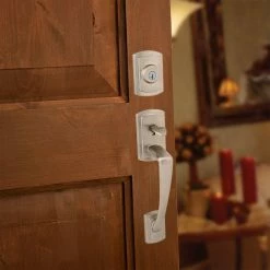 Baldwin Prestige Nautica Single Cylinder Satin Nickel Exterior Door Handleset with Tobin Door Handle Featuring SmartKey Security -Baldwin Sales Store baldwin lever handlesets 180nahxtbl rdb 15 smt cp 31 1000