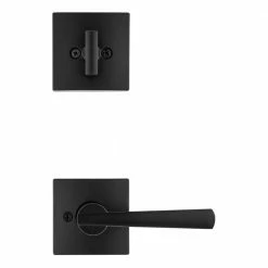 Baldwin Prestige Spyglass Matte Black Single Cylinder Door Handleset with Square Spyglass Door Handle Feat SmartKey Security -Baldwin Sales Store baldwin lever handlesets 180sphxspl514 76 1000