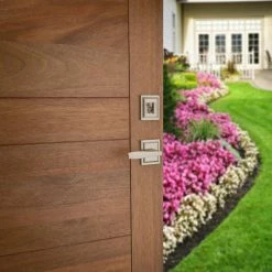 Baldwin Torrey Pines Satin Nickel Low Profile Single Cylinder Entry Door Handleset w/ Torrey Door Handle feat SmartKey Security -Baldwin Sales Store baldwin lever handlesets 180tpextol15slb 1f 1000