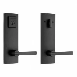 Baldwin Prestige Spyglass Matte Black Universal Entrance Door Handleset Featuring SmartKey Security -Baldwin Sales Store baldwin lever handlesets 183spexspl514 4f 1000