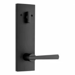 Baldwin Prestige Spyglass Matte Black Universal Entrance Door Handleset Featuring SmartKey Security -Baldwin Sales Store baldwin lever handlesets 183spexspl514 c3 1000