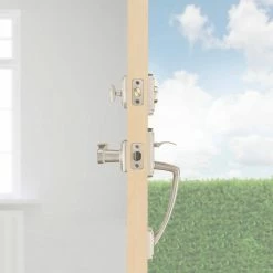 Baldwin Prestige Nautica Single Cylinder Satin Nickel Door Handleset with Tobin Door Handle Featuring SmartKey Security -Baldwin Sales Store baldwin lever handlesets 91800 036 fa 1000