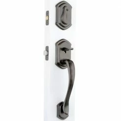 Baldwin Prestige Medina Single Cylinder Venetian Bronze Door Handleset with Arch Rose Madrina Door Handle feat SmartKey Security -Baldwin Sales Store baldwin lever handlesets 91800 037 66 1000