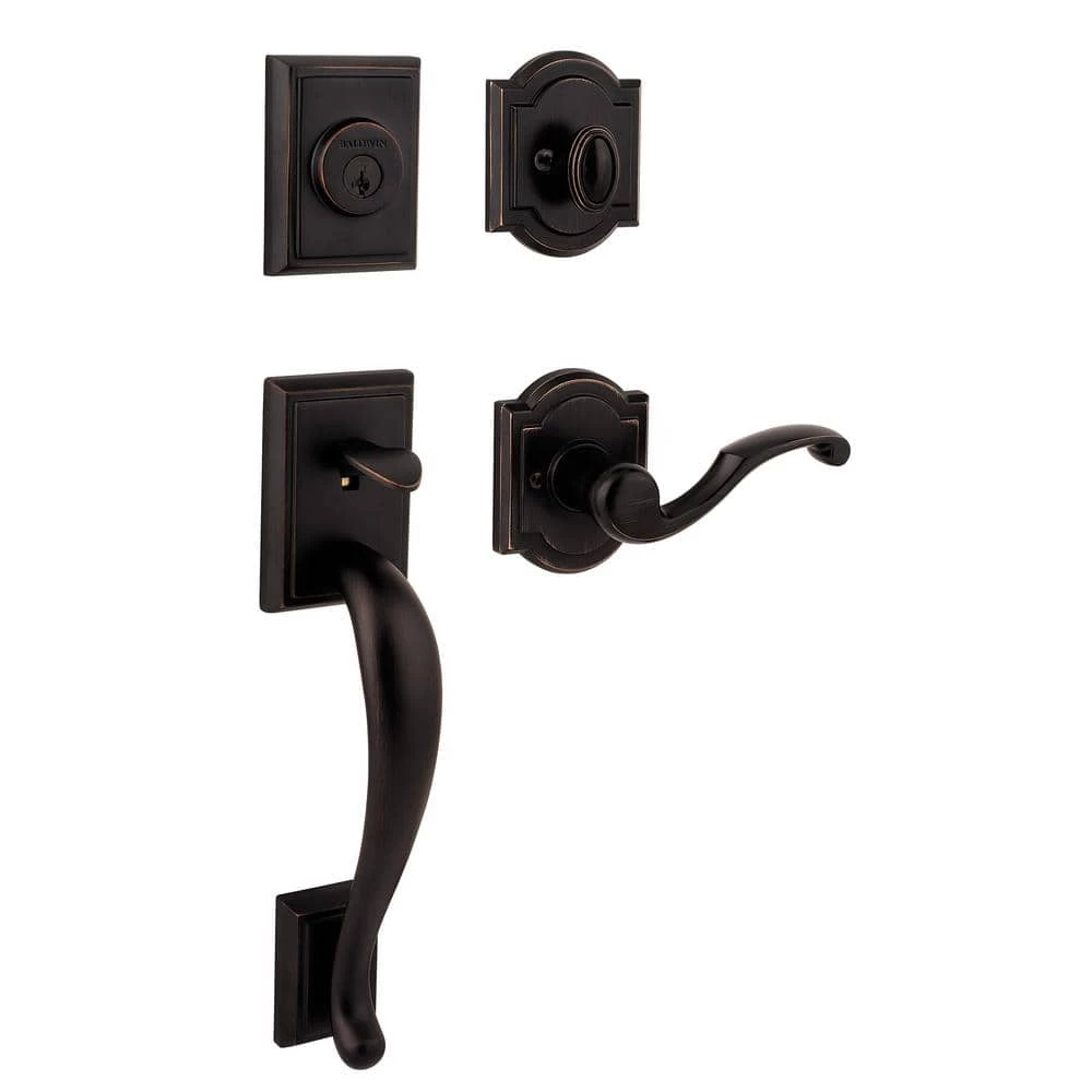 Baldwin Prestige Pistoria Single Cylinder Venetian Bronze Door Handleset w/ Arch Rose Madrina Door Handle Feat SmartKey Security 3 Baldwin Prestige Pistoria Single Cylinder Venetian Bronze Door Handleset w/ Arch Rose Madrina Door Handle Feat SmartKey Security
