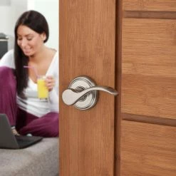 Baldwin Prestige Tobin Satin Nickel Universal Hall/Closet Door Handle -Baldwin Sales Store baldwin passage door handles 352tbl rdb 15 cp 6al rcs 44 1000