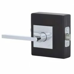 Baldwin Reserve Square Polished Chrome Universal Hall/Closet Door Handle with Contemporary Square Rose -Baldwin Sales Store baldwin passage door handles pssqucsr260 40 1000