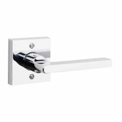 Baldwin Reserve Square Polished Chrome Universal Hall/Closet Door Handle with Contemporary Square Rose -Baldwin Sales Store baldwin passage door handles pssqucsr260 c3 1000