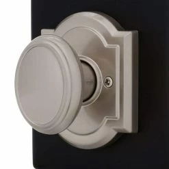 Baldwin Prestige Carnaby Satin Nickel Hall/Closet Door Knob (4-Pack) -Baldwin Sales Store baldwin passage door knobs 352cykarb154pk 40 1000