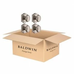 Baldwin Prestige Carnaby Satin Nickel Hall/Closet Door Knob (4-Pack) -Baldwin Sales Store baldwin passage door knobs 352cykarb154pk c3 1000