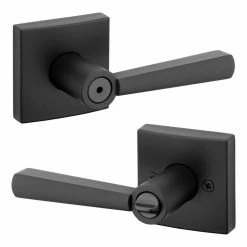 Baldwin Prestige Spyglass Matte Black Bed/Bath Door Handle with Microban Antimicrobial Technology -Baldwin Sales Store baldwin privacy door handles 353splsqr514cp6 4f 1000