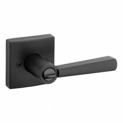 Baldwin Prestige Spyglass Matte Black Bed/Bath Door Handle with Microban Antimicrobial Technology -Baldwin Sales Store baldwin privacy door handles 353splsqr514cp6 c3 1000