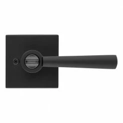 Baldwin Prestige Spyglass Matte Black Bed/Bath Door Handle with Microban Antimicrobial Technology -Baldwin Sales Store baldwin privacy door handles 353splsqr514cp6 fa 1000