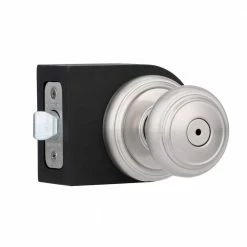 Baldwin Prestige Alcott Satin Nickel Bed/Bath Door Knob (4-Pack) -Baldwin Sales Store baldwin privacy door knobs 353atkrdb154pk a0 1000