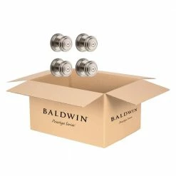 Baldwin Prestige Alcott Satin Nickel Bed/Bath Door Knob (4-Pack) -Baldwin Sales Store baldwin privacy door knobs 353atkrdb154pk c3 1000
