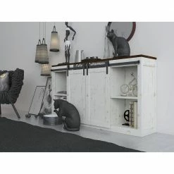 Quiet Glide 60 in. Black Miniature Hook Sliding Barn Door Hardware for Double Furniture Wood Doors