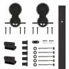 Quiet Glide 78-3/4 in. Top Mount Gear Black Rolling Barn Door Hardware Kit with 2-3/4 in. Wheel -Baldwin Sales Store black quiet glide barn door hardware nt 1400 10w tm 08 64 1000