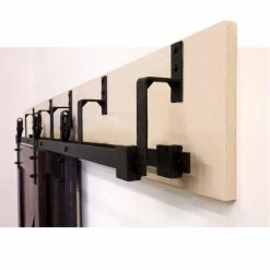 Quiet Glide 78-3/4 in Bypass Black Sliding Barn Door Hardware and Track Kit -Baldwin Sales Store black quiet glide barn door hardware nt140008w08bp 1f 1000
