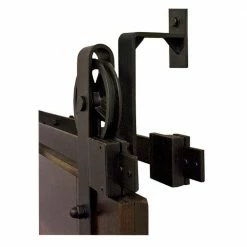 Quiet Glide 78-3/4 in Bypass Black Sliding Barn Door Hardware and Track Kit -Baldwin Sales Store black quiet glide barn door hardware nt140008w08bp 4f 1000