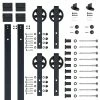 Quiet Glide 78-3/4 in Bypass Black Sliding Barn Door Hardware and Track Kit 2 Quiet Glide 78-3/4 in Bypass Black Sliding Barn Door Hardware and Track Kit -Baldwin Sales Store black quiet glide barn door hardware nt140008w08bp 64 1000
