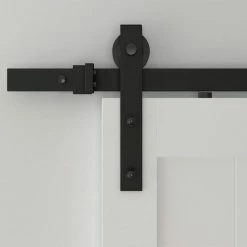 Quiet Glide 78-3/4 in. Soft Close Black Sliding Barn Door Hardware and Track Kit -Baldwin Sales Store black quiet glide barn door hardware nt140009w08sc 1f 1000