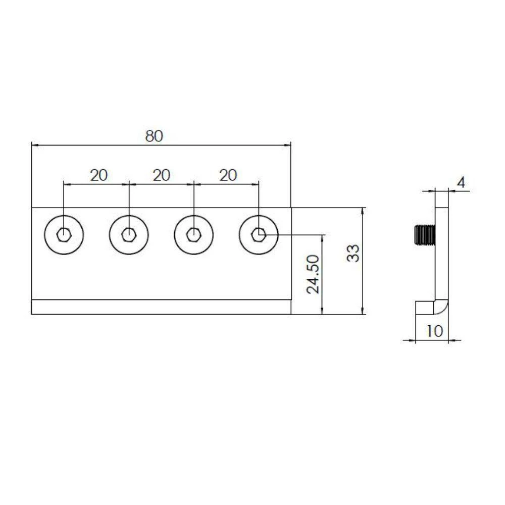 Quiet Glide Flat Rail Connector for Black Steel Rail 4 Quiet Glide Flat Rail Connector for Black Steel Rail - Image 2