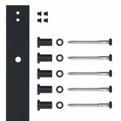 Quiet Glide 78 in. Black Flat Rail with Mounting Brackets