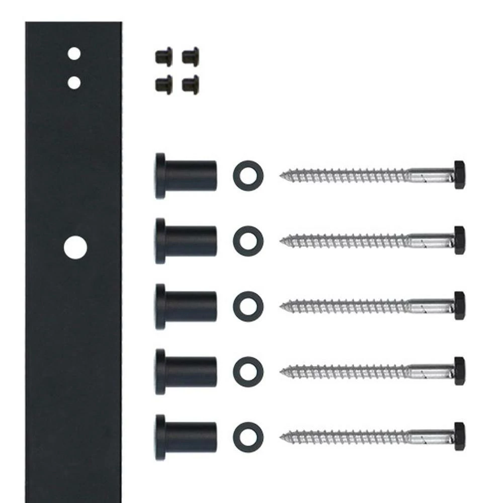 Quiet Glide 78 in. Black Flat Rail with Mounting Brackets 3 Quiet Glide 78 in. Black Flat Rail with Mounting Brackets