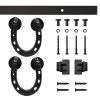 Quiet Glide 5 ft. Black Horseshoe Mini Sliding Barn Door Hardware Kit for Single Furniture Wood Doors 1 Quiet Glide 5 ft. Black Horseshoe Mini Sliding Barn Door Hardware Kit for Single Furniture Wood Doors -Baldwin Sales Store black quiet glide barn door hardware qg 1410 06 08 60 64 1000