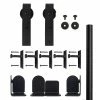 Quiet Glide 72 in. Hook Black Sliding Barn Door Round Track and Hardware Kit -Baldwin Sales Store black quiet glide barn door hardware qg1300hk08 64 1000
